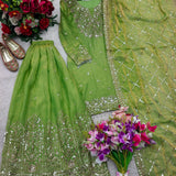 Exclusive Fandy Silk Embroidered Top Sharara