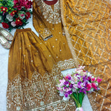 Exclusive Fandy Silk Embroidered Top Sharara