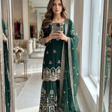 Trending Partylook Embroidered Top Sharara