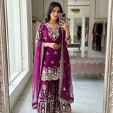 Trending Partylook Embroidered Top Sharara