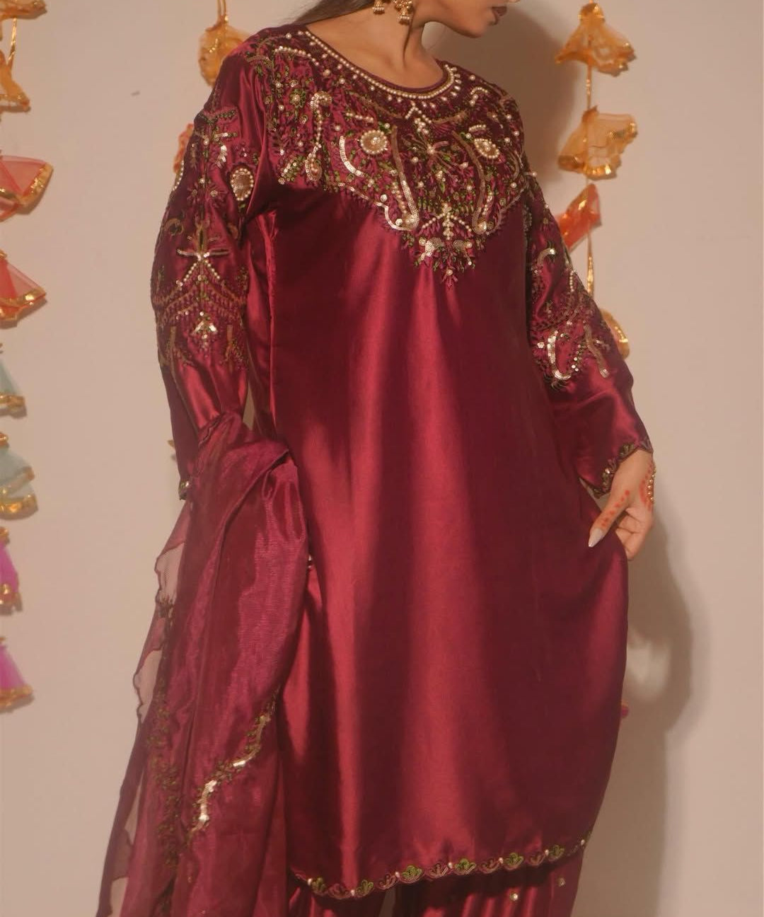 Panjabi Style Satin Silk Suit