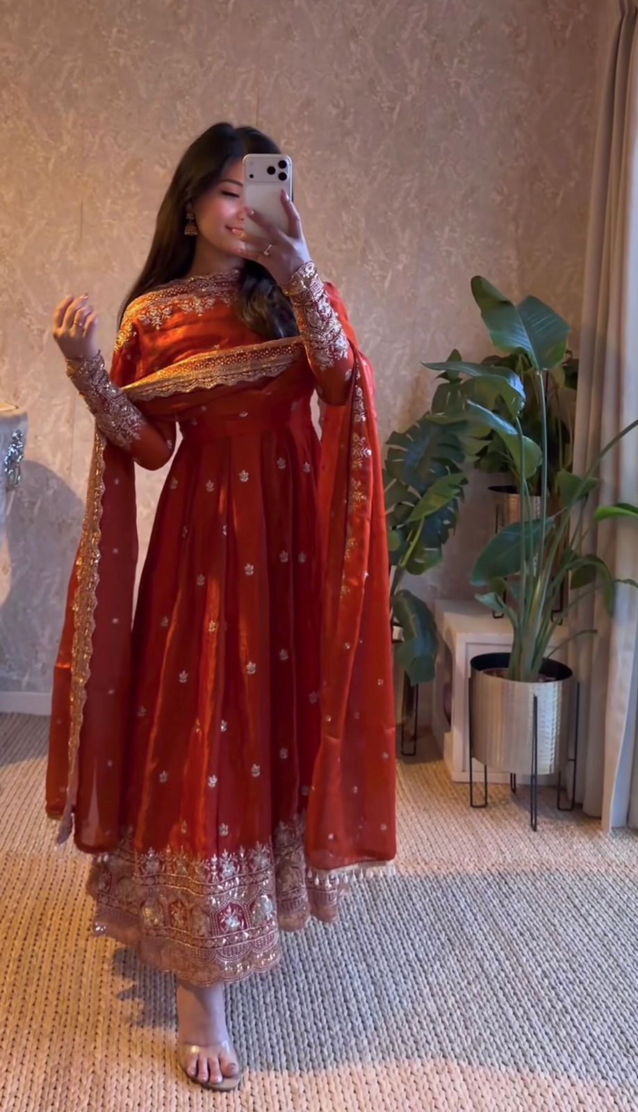 Classic Heavy Gandy Embroidered Anarkali Gown