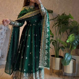 Classic Heavy Gandy Embroidered Anarkali Gown