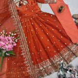 Classic Heavy Gandy Embroidered Anarkali Gown