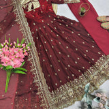 Classic Heavy Gandy Embroidered Anarkali Gown