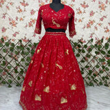 Reddish Premium Embroidered Lehenga