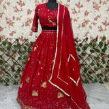 Reddish Premium Embroidered Lehenga