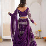 Crafted Violet Georgette Lehenga Choli