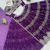 Crafted Violet Georgette Lehenga Choli