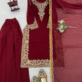 Modern Style Georgette Straigt Suit