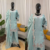 Elegant Jmc Silk Embroidred Suit