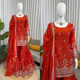 Modern Style Silk Top Sharara