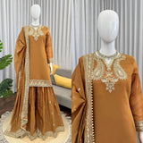 Charming Mul Chanderi Top Plazzo
