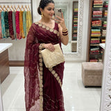 Classic Space Satin Silk Saree