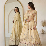 Lemon Yellow Embroidered Lehenga