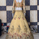 Lemon Yellow Embroidered Lehenga
