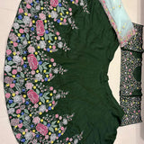 Green Wedding Satin Silk Lehenga
