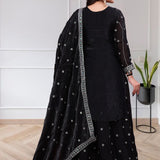 Black Zilmil Embroidered Suit