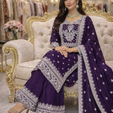 Designer Violet Fandy Silk Suit