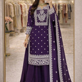 Designer Violet Fandy Silk Suit