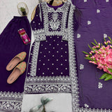 Designer Violet Fandy Silk Suit