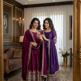 Pretty Chinon Silk Anarkali Gown