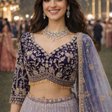 Premium Rosy Net Bridal Lehenga
