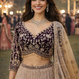 Premium Rosy Net Bridal Lehenga