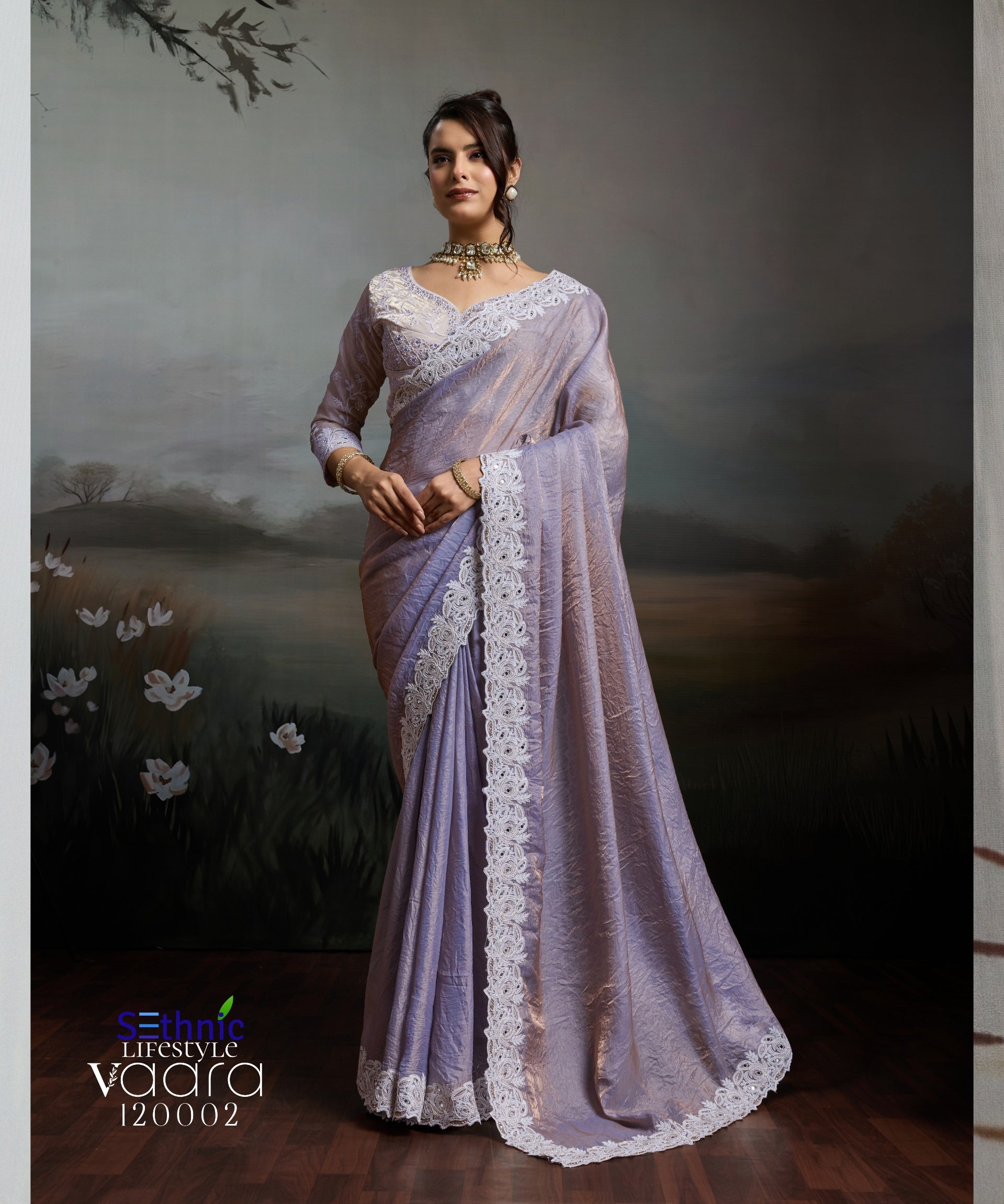 The Ivory Edit Satin Velvet Saree