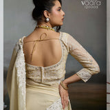 The Ivory Edit Satin Velvet Saree