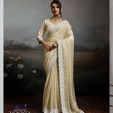 The Ivory Edit Satin Velvet Saree