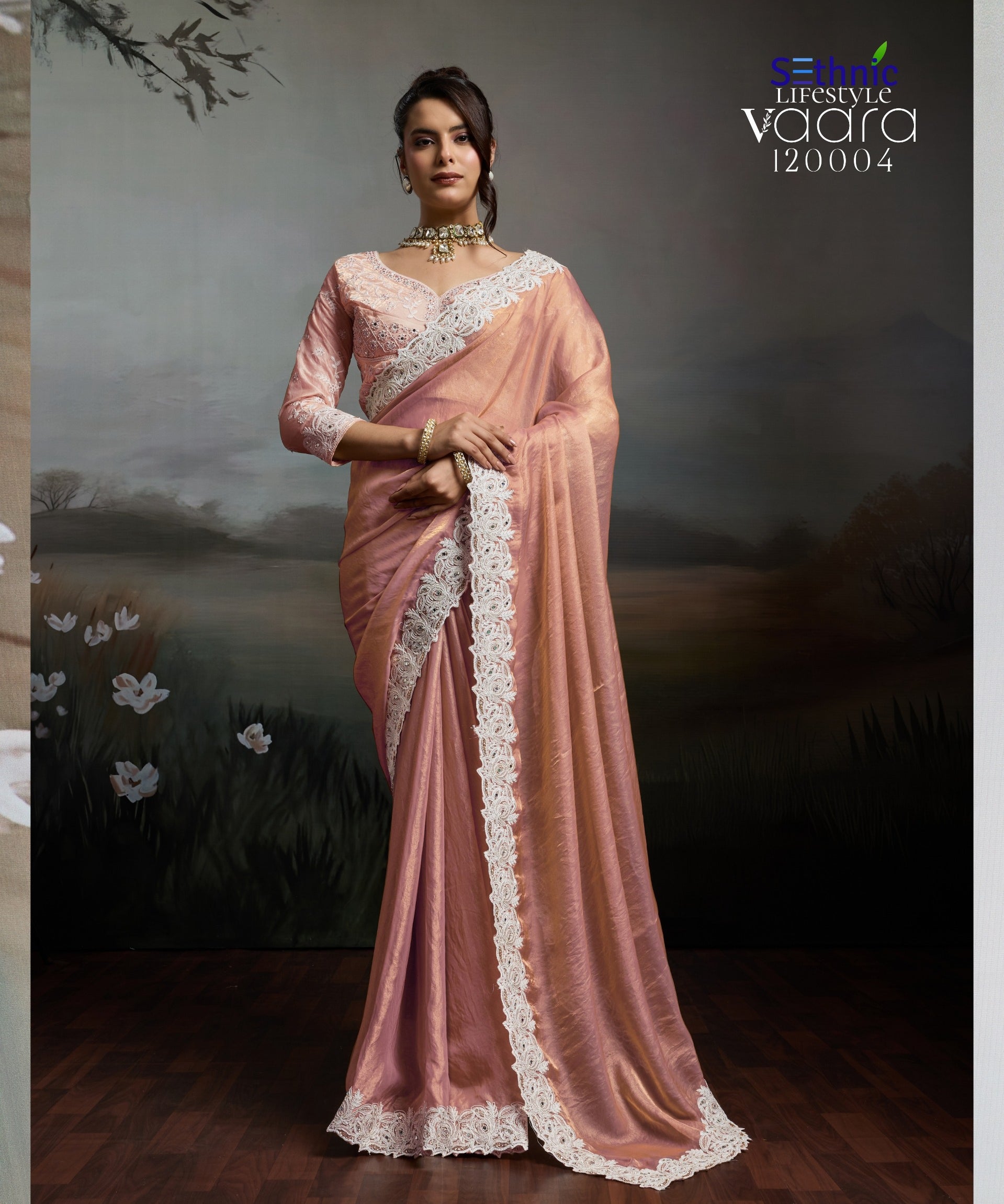 The Ivory Edit Satin Velvet Saree