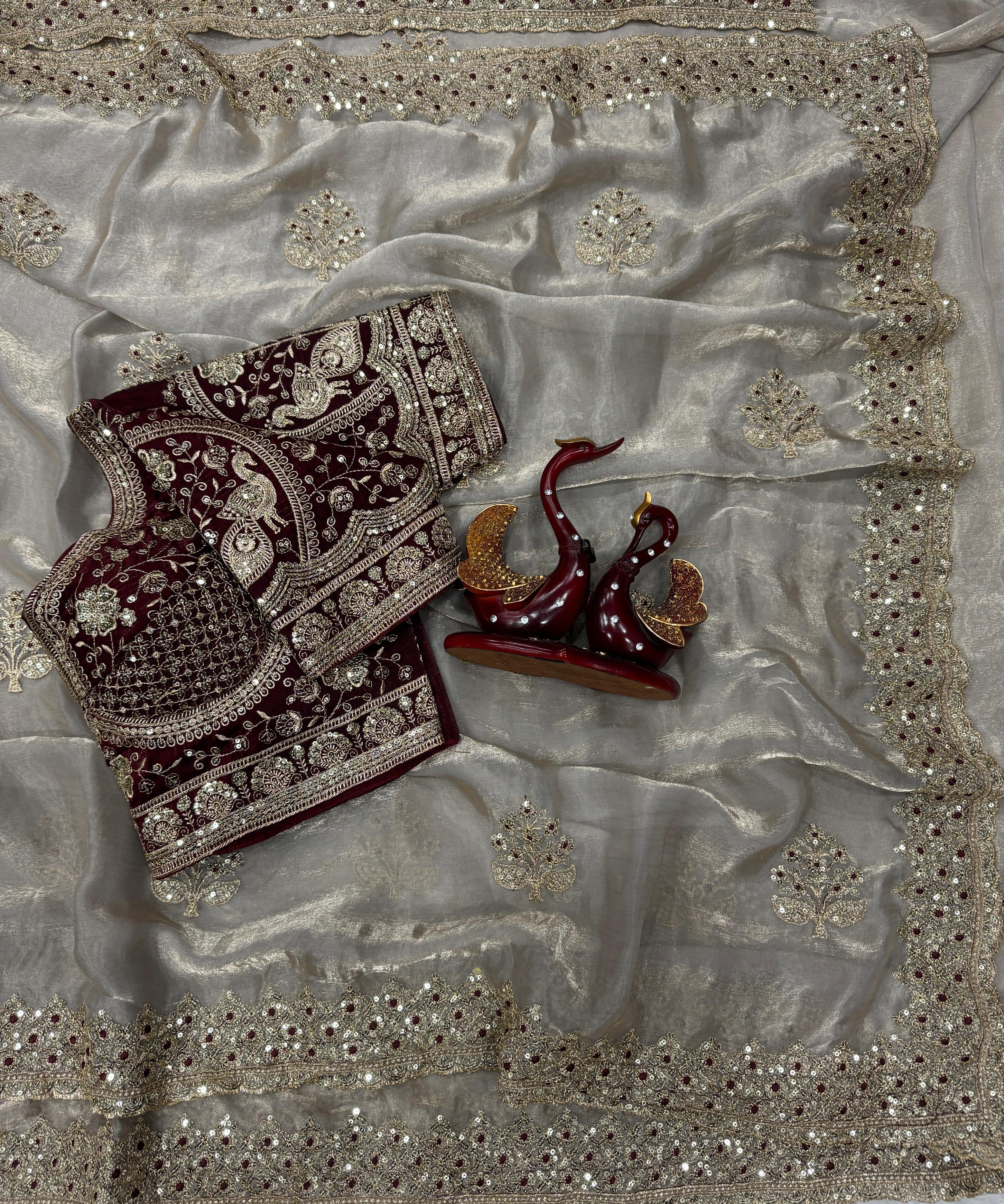 Premium Soft Fandy Embroidered Saree