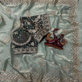 Premium Soft Fandy Embroidered Saree
