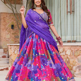Mehvish Floral Print Silk Lehenga