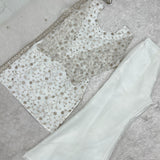 White Embroidered Crunchy Silk Suit