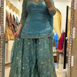 Premium Panjabi Embroidered Top Plazzo