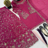 Premium Panjabi Embroidered Top Plazzo