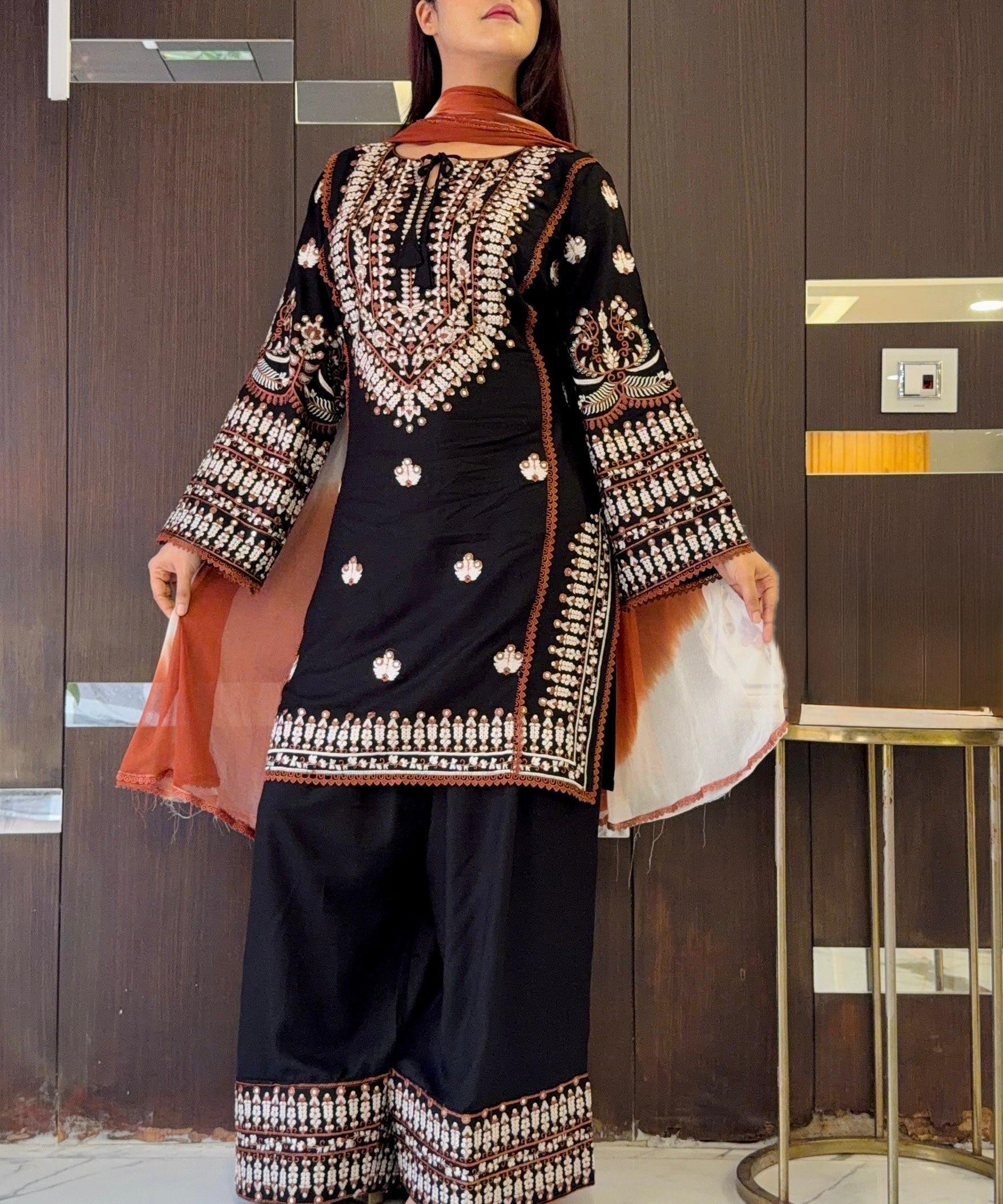 Classic Reyon Embroidered Suit