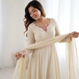 Creamy Georgette Anarkali Gown