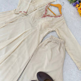 Creamy Georgette Anarkali Gown