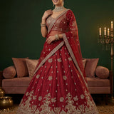 Royal Maharani Silk Beadwork Lehenga