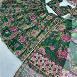Beautiful Green Floral Print Lehenga