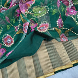 Beautiful Green Floral Print Lehenga
