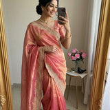 Elevate Ethnic Fendy Satin Silk Saree