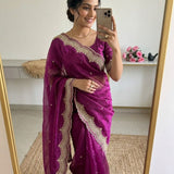 Elevate Ethnic Fendy Satin Silk Saree