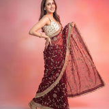 Space Stin Sequence Work Saree