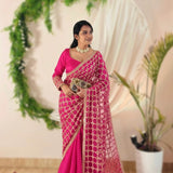 Premium Silk Real MirrorWork Saree