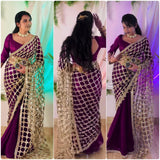 Premium Silk Real MirrorWork Saree