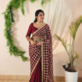 Premium Silk Real MirrorWork Saree